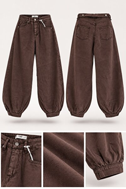 YMR MODA YMR JEANS KAHVE TENCEL BALON JOGGER PANTOLON