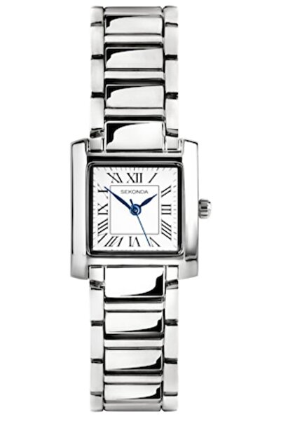 Sekonda Ceas clasic de damă, argintiu/alb, 30x30mm