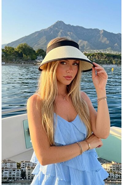 LAGRANZE Bella Sun Women's Straw Visor Hat