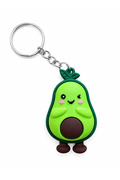KAYLANIN DÜNYASI Cute Avocado Silicone Keychain & Bag Ornament – Home Keychai...