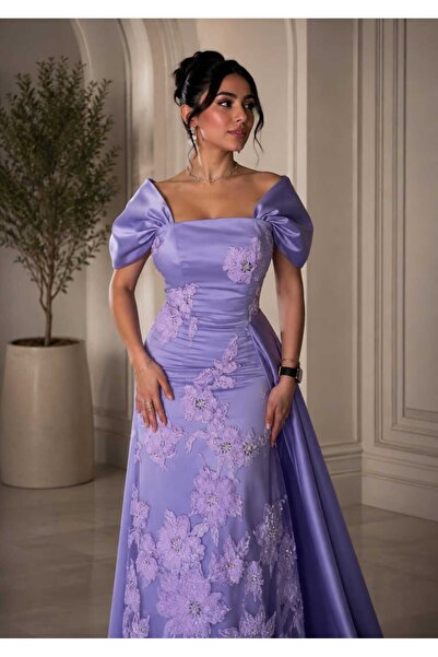 MNCENTER mauve evening dress
