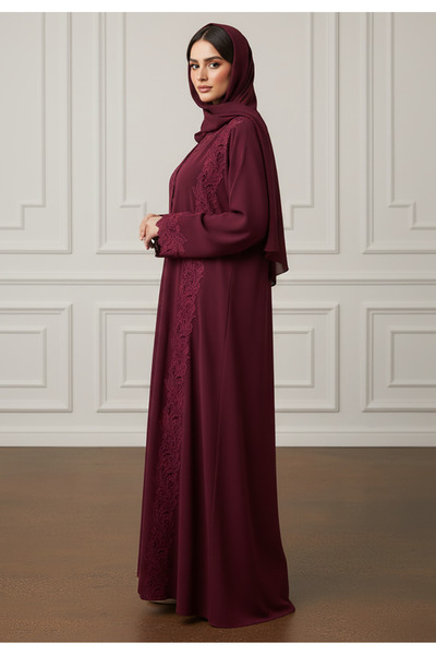 Nukhbaa Inaya Baroque Lace Abaya| Nida Fabric