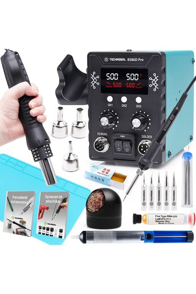 TECHREBAL Stație de lipit 8586D + Kit Komplet Pack