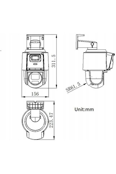 Hikvision Cameră IP TandemVu 4MPx + 4Mpx de exterior PoE+ Motozoom HiLook