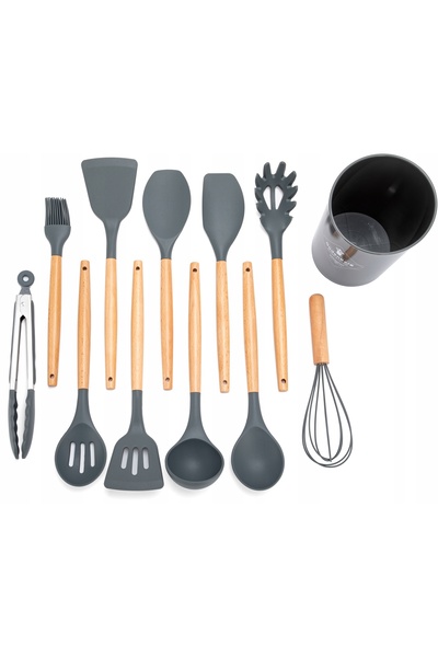 Elitehoff Set de USTENILE DE BUCĂTĂRIE 12 piese, suport din silicon