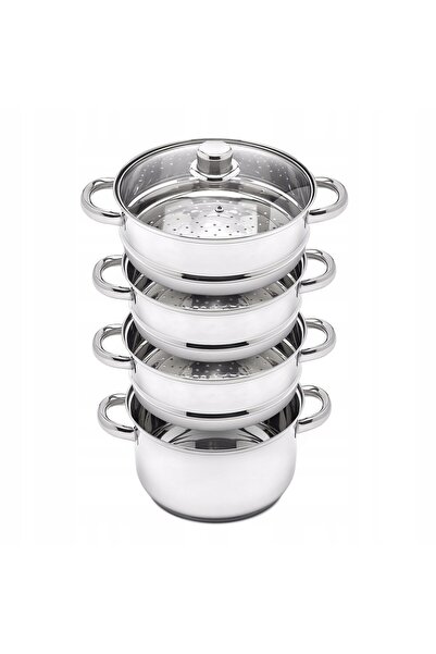 NO BRAND GARNEK 24cm pentru gătit la aburi, aparat de gătit cu aburi cu 3 ins...