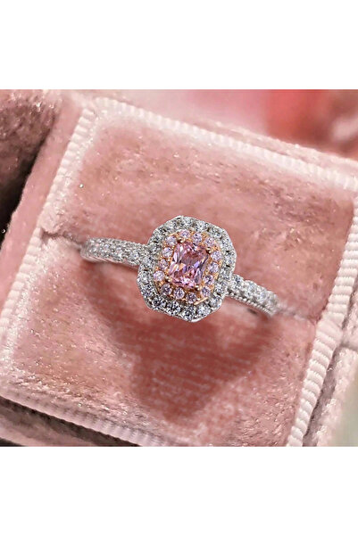 Choice3 7 Silver 925 Sterling Silve Fashion Delicate Sweet Pink Zircon Ring F...