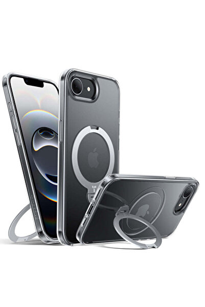 TORRAS Husă pentru iPhone 16e, Seria Ostand Spin MagSafe, transparentă - tran...