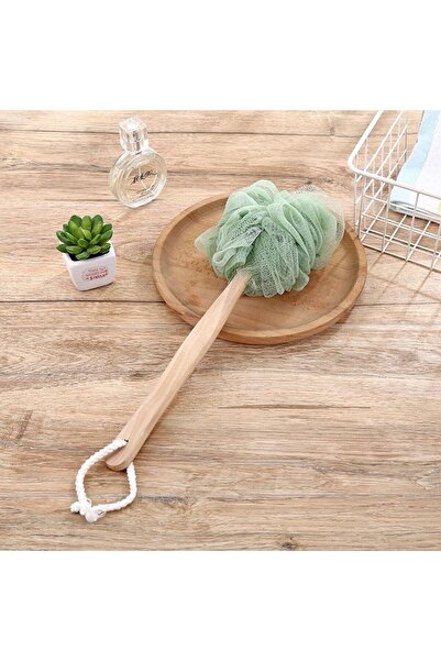 idei Bath sponge with wooden handle, color delivered randomly, foam sponge fo...