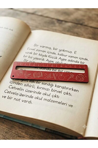 Mu Art Ahşap 10 Pieces of Wooden Bookmarks (with Reading Guide and Ruler) 3 m...