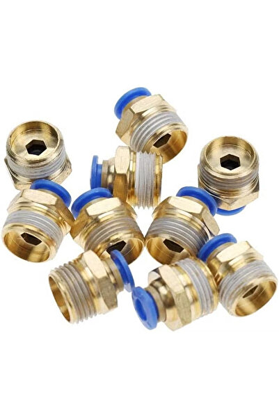 Duravel 3/8 PT Thread 10mm Tube Pneumatic Straight Quick Fitting Connector (6...