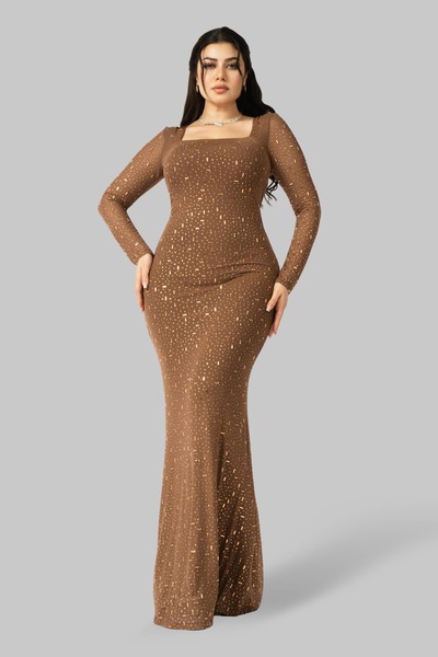 Opera Fashion فستان سهرة فاخر مرصع بالكريستال