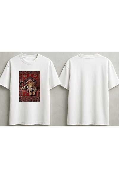 ELFERA Oversized Leopard Design Printed Unisex T-Shirt