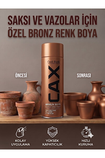 caxcolors Akrilik Sprey Boya 400ml - Saksı ve Vazolar İçin Hızlı Kuruyan Hobi...