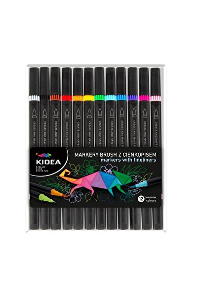 Kidea Set 10 marker cu 2 capete, culori diferite, MBC12KKA