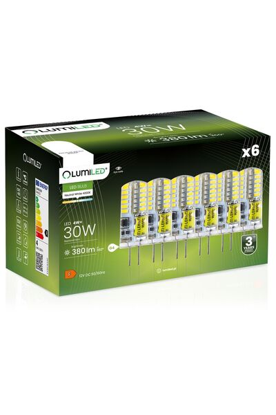 Lumiled 6x Bec LED G4 tip capsulă 4W = 30W 380lm 4000K Neutră 360 °   12V