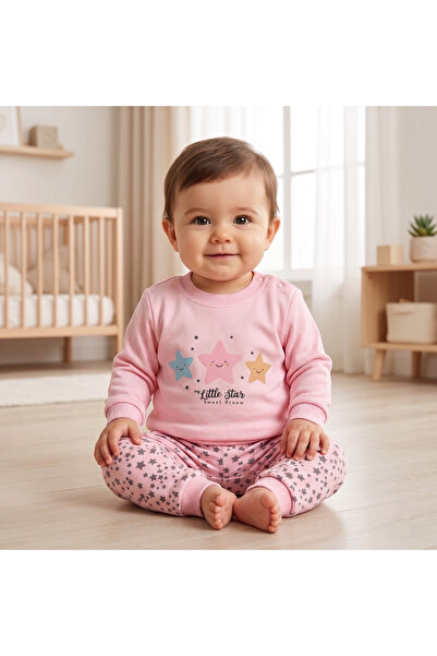Elbebek Baby 100% Cotton Star Printed Baby Set