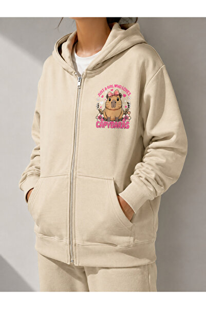 COMANCHERO Unisex Capypara Printed Zippered Sweatshirt