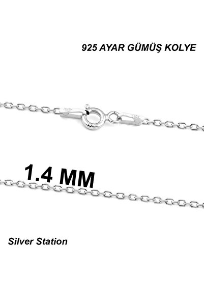 Silver Station 925 Ayar Gümüş Kolye - Gümüş Zincir Kolye 40-45-50-55-60-75 cm
