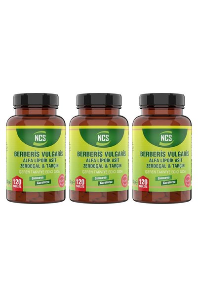 NCS Berberis Vulgaris Alpha Lipoic Acid Turmeric Cinnamon 120 Tablets 3 Pieces