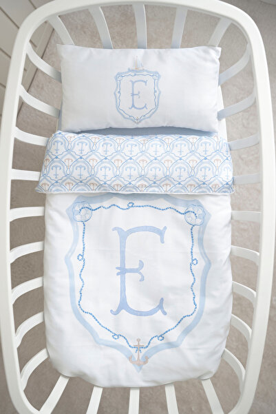NOU Mother's Side Duvet Cover Set (60X100) - Noble Series - Blue - Letter E