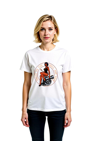 PayBuy Women's Motorcycle Themed Printed T-Shirt Journey to Hell Slogan Relax...