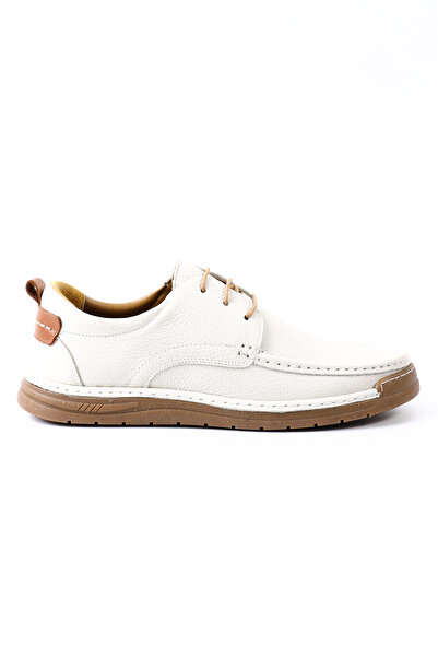 Tuna Genuine Leather Beige Casual Men's Shoes - 2903