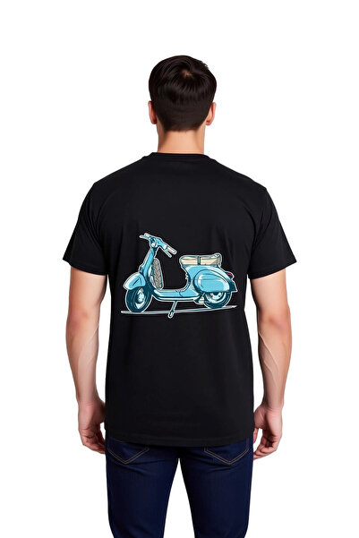 PayBuy Men's Vintage Scooter Printed T-Shirt Retro Motif Seat Detailed Casual...