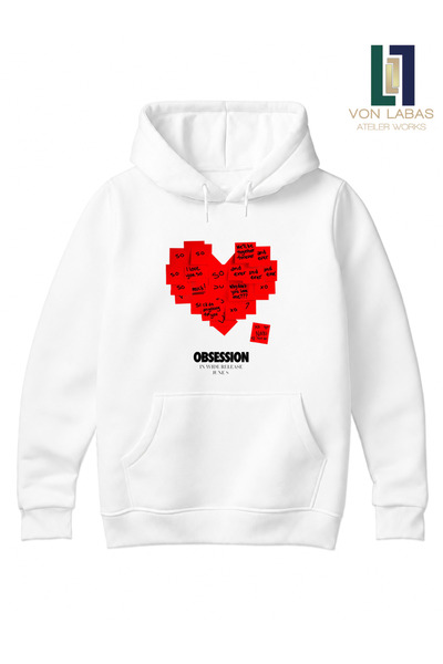 Grafftee Clothing Hanorac din bumbac cu glugă, imprimat cu Obsession, de înal...