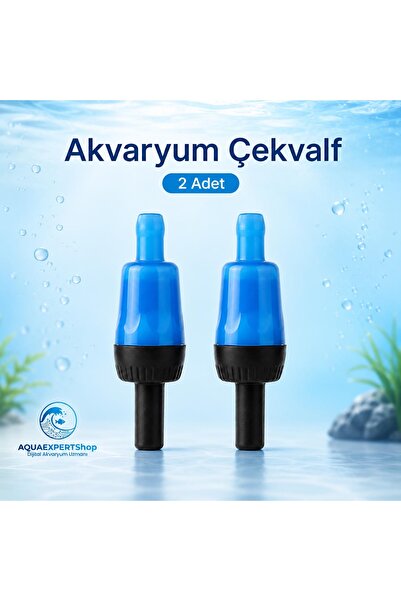 Aqua Expert Akvaryum Çekvalf - Hava Motoru Çekvalf - 2 Adet - Mavi Siyah