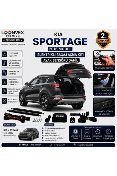 Kia Sportage 2016-2021 Uyumlu Elektrikli Bagaj Açma Kiti Ayak Sensörlü 2 Yıl Garantili
