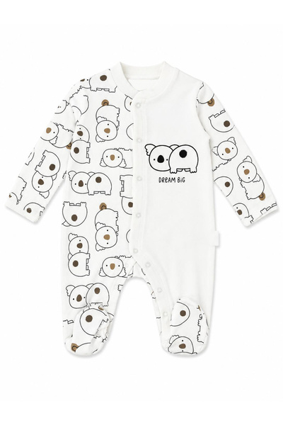 morshey Unisex Baby Koala Printed Booties Romper 100% Cotton Long Sleeve Snap...
