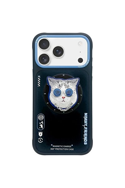 Nimmy Θήκη Γυαλιά Cool Cat MagSafe για iPhone 17 μαύρο και μπλε