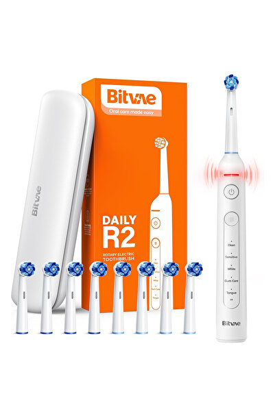 Bitvae Ηλεκτρική Οδοντόβουρτσα (BVR2) με 8 Κεφαλές, Έξυπνο Χρονοδιακόπτη, Αισ...