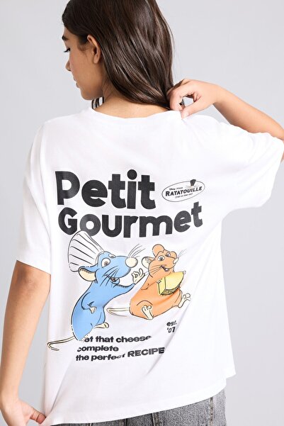 DeFacto Ratatouille Licensed Oversized Crew Neck Back Printed Short Sleeve T-...
