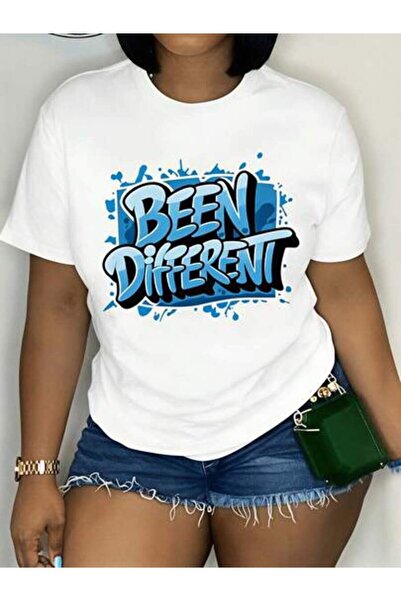 k222 Women's Been Different Graffiti Design, Pure Cotton T-Shirt, Casual Summ...
