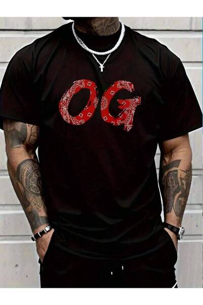 k222 قميص OG Shirt Gangster Compton ذو طباعة باندانا حمراء