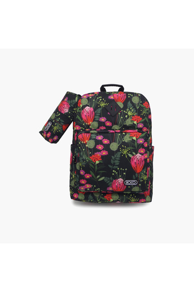 Roco Floral 2-Piece School Backpack Set for Girls 5-8 Yrs with Pencil Case - ...