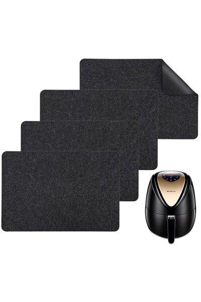 STARSTAR Air fryer heat insulation mat 4-piece set, felt non-slip, dark gray.