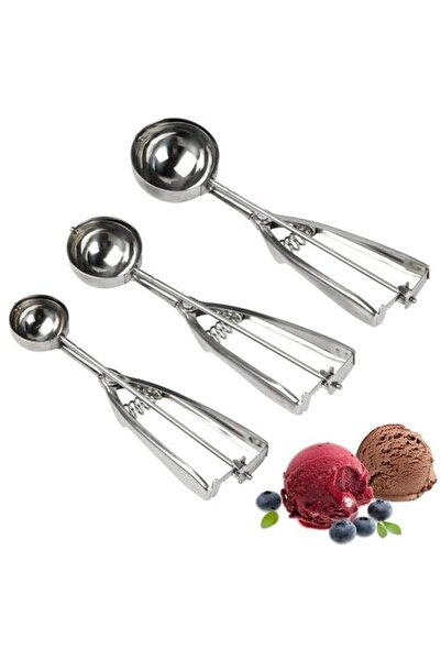 STARSTAR Stainless steel ice cream scoop 3-piece set with release mechanism, ...