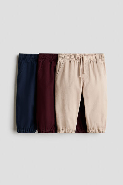H&M 3'lü Pamuklu Gabardin Jogger Pantolon