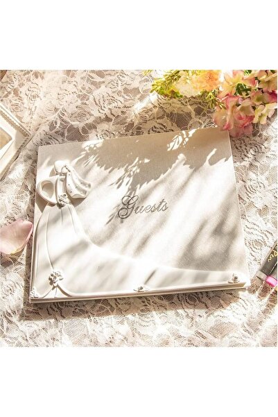 NALACAL Elegant Wedding Guest Book with 3 Metallic Pens, Hardcover Sign-In Bo...