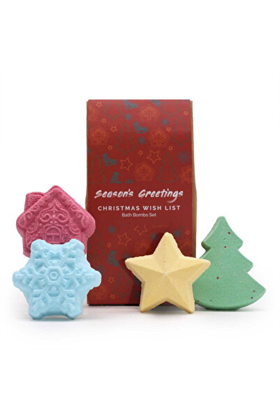 craftmystic Set 4 sfere efervescente de baie Christmas Wish List - cadou fest...