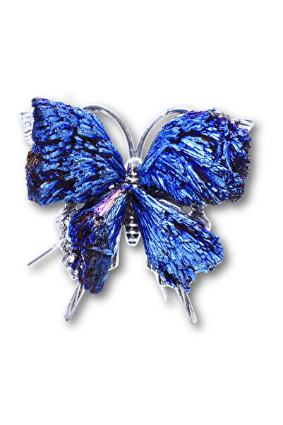craftmystic Black tourmaline butterfly figurine with electrolytic coating - p...