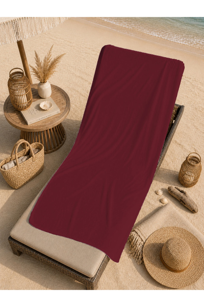 Evmila Minimal Plain Claret Red, simplu, monocrom, cu model, prosop de plajă ...