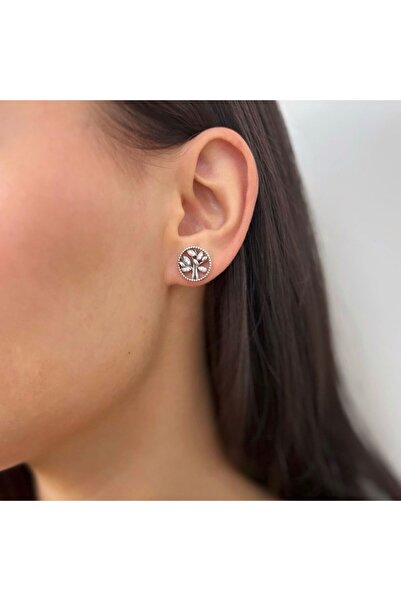 OXETTE Cercei de argint cu închidere tip șurub și cristale de zirconiu incolo...