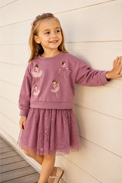 Eray Kids Girl's Embroidered Tulle Printed Casual & Special Occasion Dress