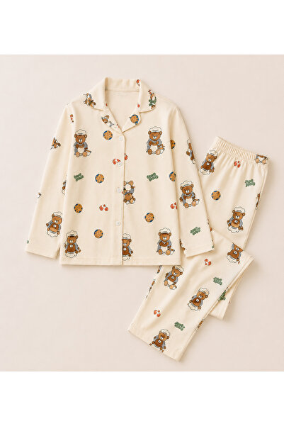 zahider Girl's Cotton Buttoned Long Sleeve Seasonal Pajama Set