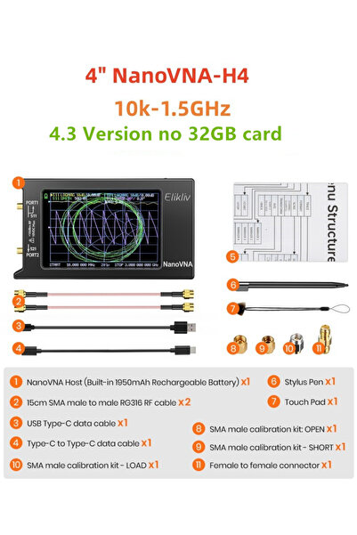 SeeSii NanoVNA-H4 NanoVNA-H New Updated NanoVNA-H4 2.8inch /4inch Vector Netw...