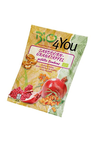 BIO4YOU Bomboane cu rodie și cătină, fără gluten, bio, 75g